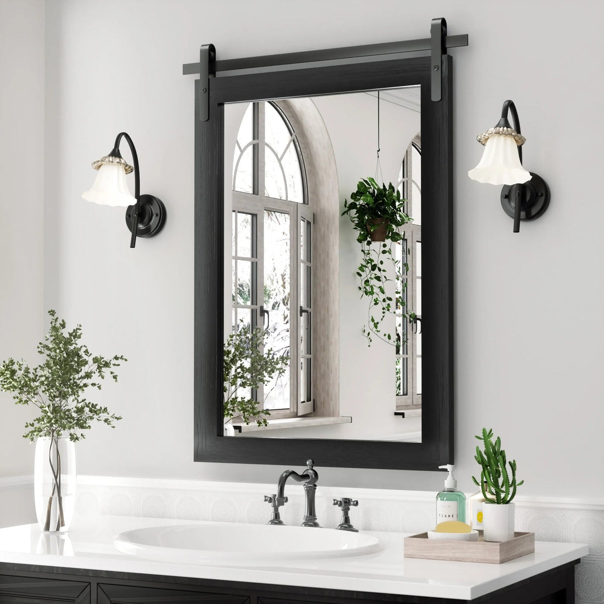 Rectangular Wall Mirror With Wood Frame, 18 x 26 in, 22 x 30 in, 24 x 36 in, or 40 x 26 in - Multiple Sizes