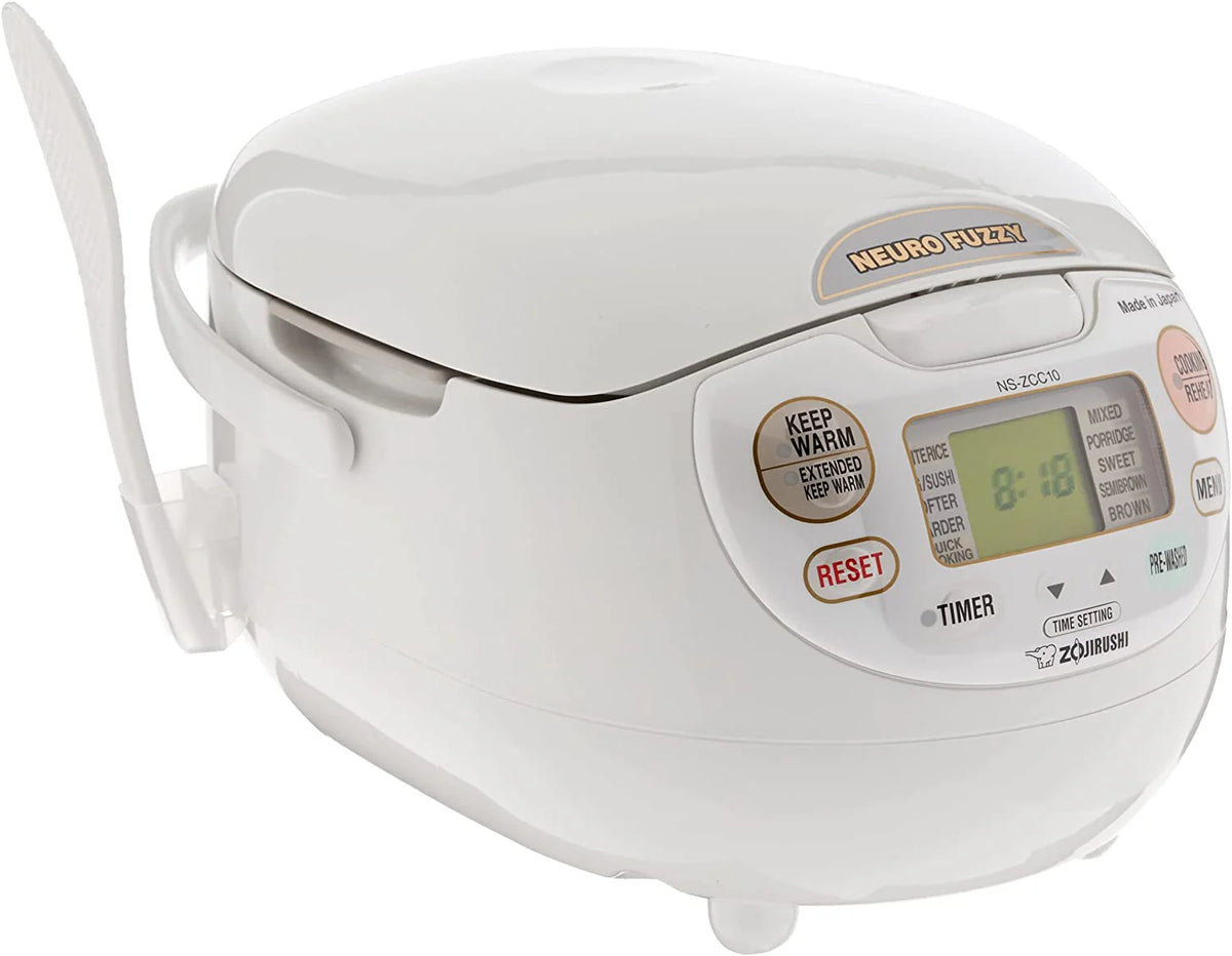 Zojirushi Neuro Fuzzy Rice Cooker And Warmer, 5.5-Cup, Premium White - NS-ZCC10