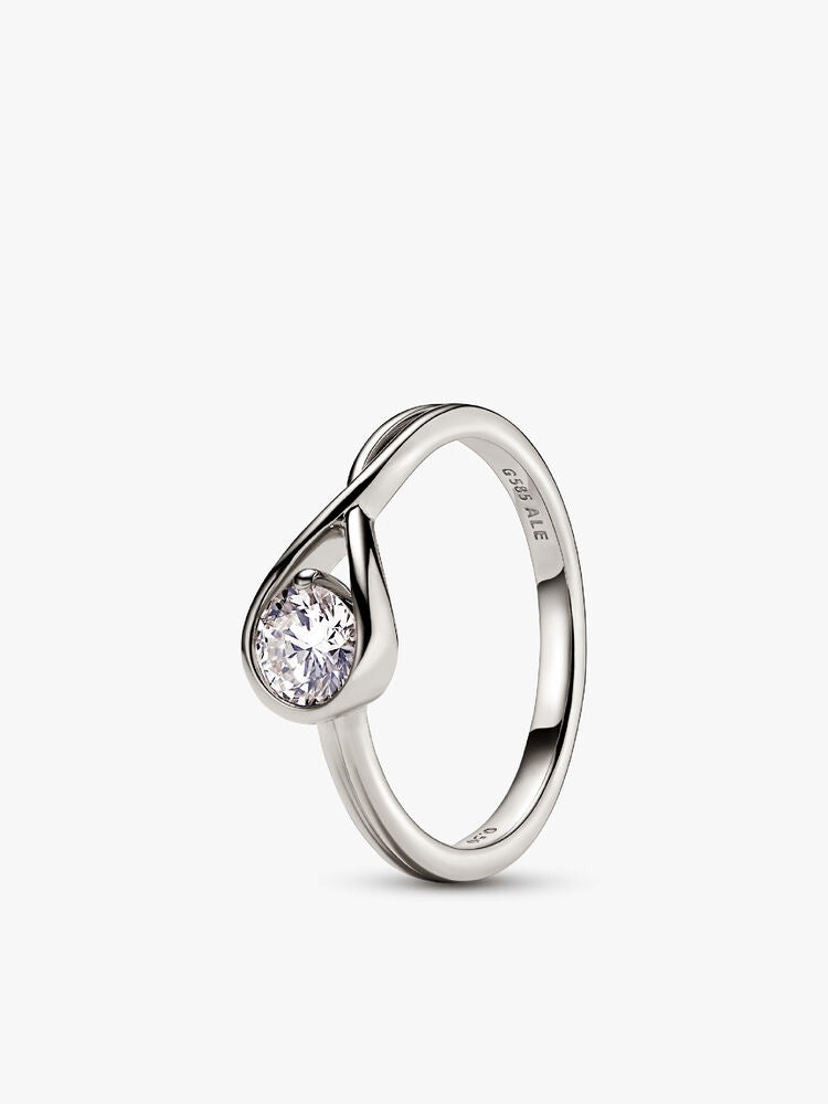 Pandora Infinite 14k White Gold Lab-grown Diamond Ring