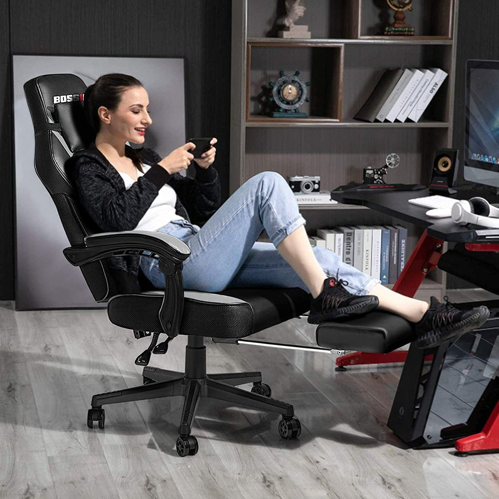 bossin-ergonomic-gaming-chair-with-footrest-headrest-lumbar-support-pu-leather-300-lbs-capacity-reclines-90-155-5836