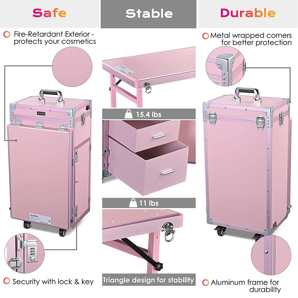 byootique-portable-makeup-workstationpink-rolling-nail-desk-with-mirror-4-drawers-bluetooth-speakers-usb-charging-secure-aluminum-frame-5587