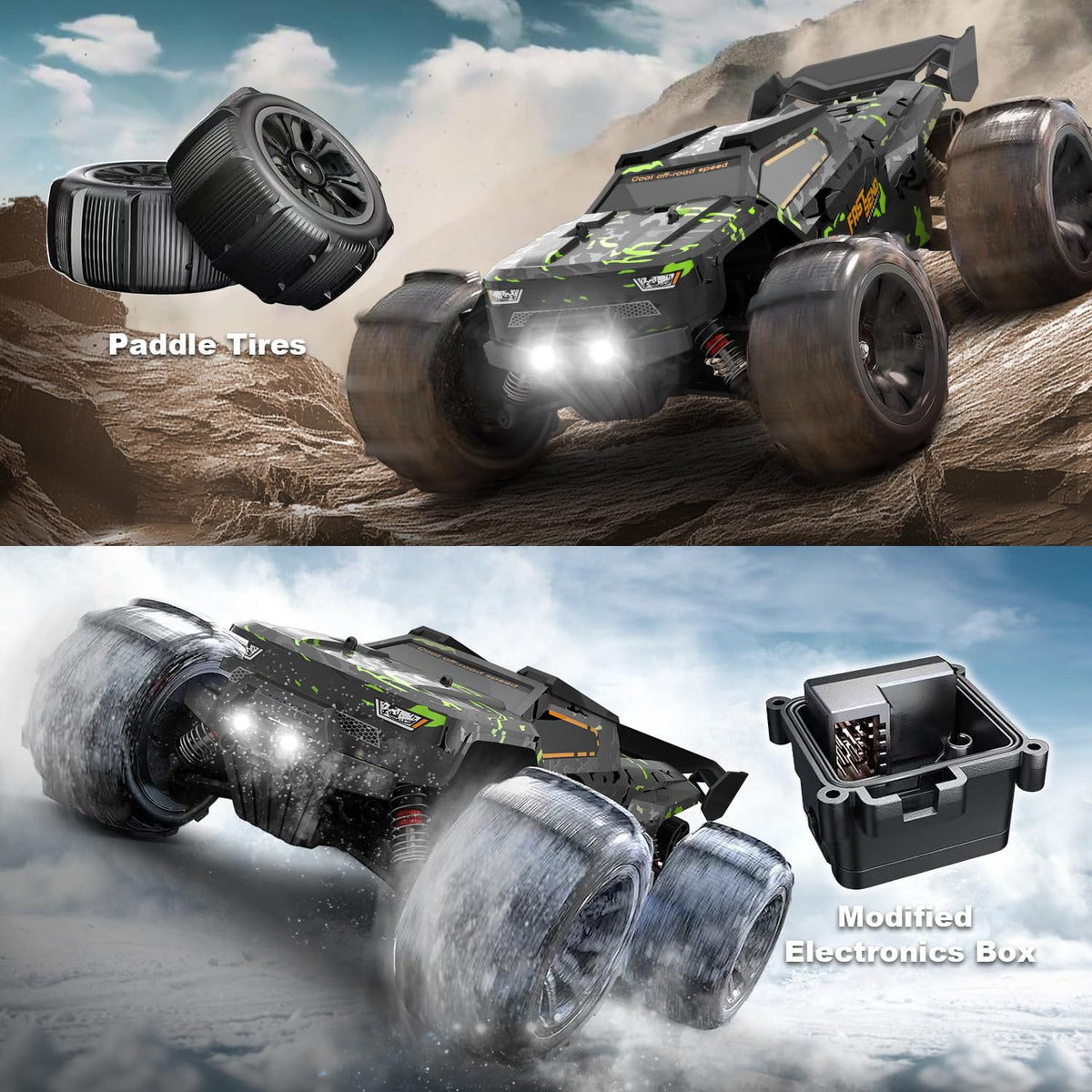 WIAORCHI 1/16 RTR Brushless RC Car 42 mph - 2 Batteries