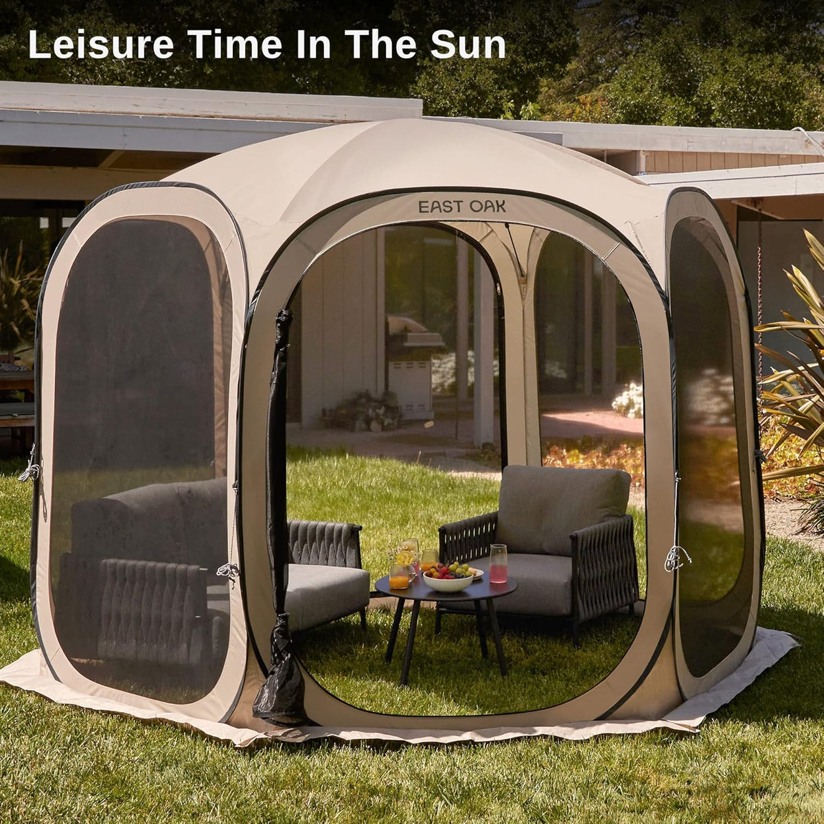 EAST OAK Pop-Up Screen House Tent 10 x 10 FT With Carry Bag