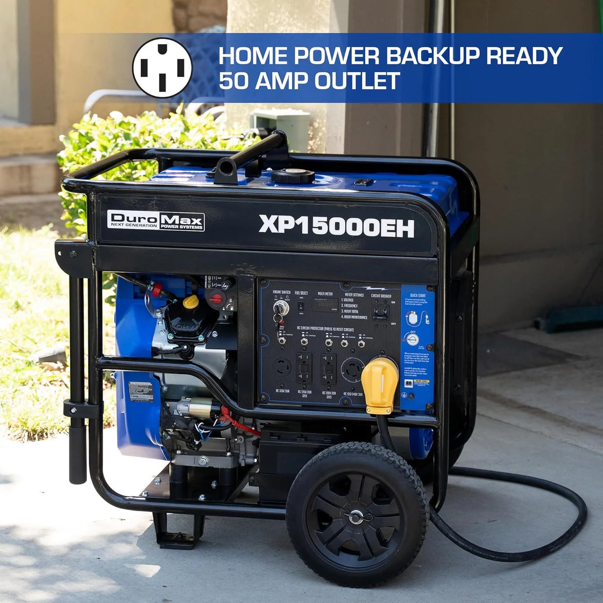 DuroMax 13,000-Watt Dual Fuel Portable Generator, Gasoline/Propane, Electric Start - XP13000EH