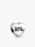 Engravable Football Mom Heart Charm