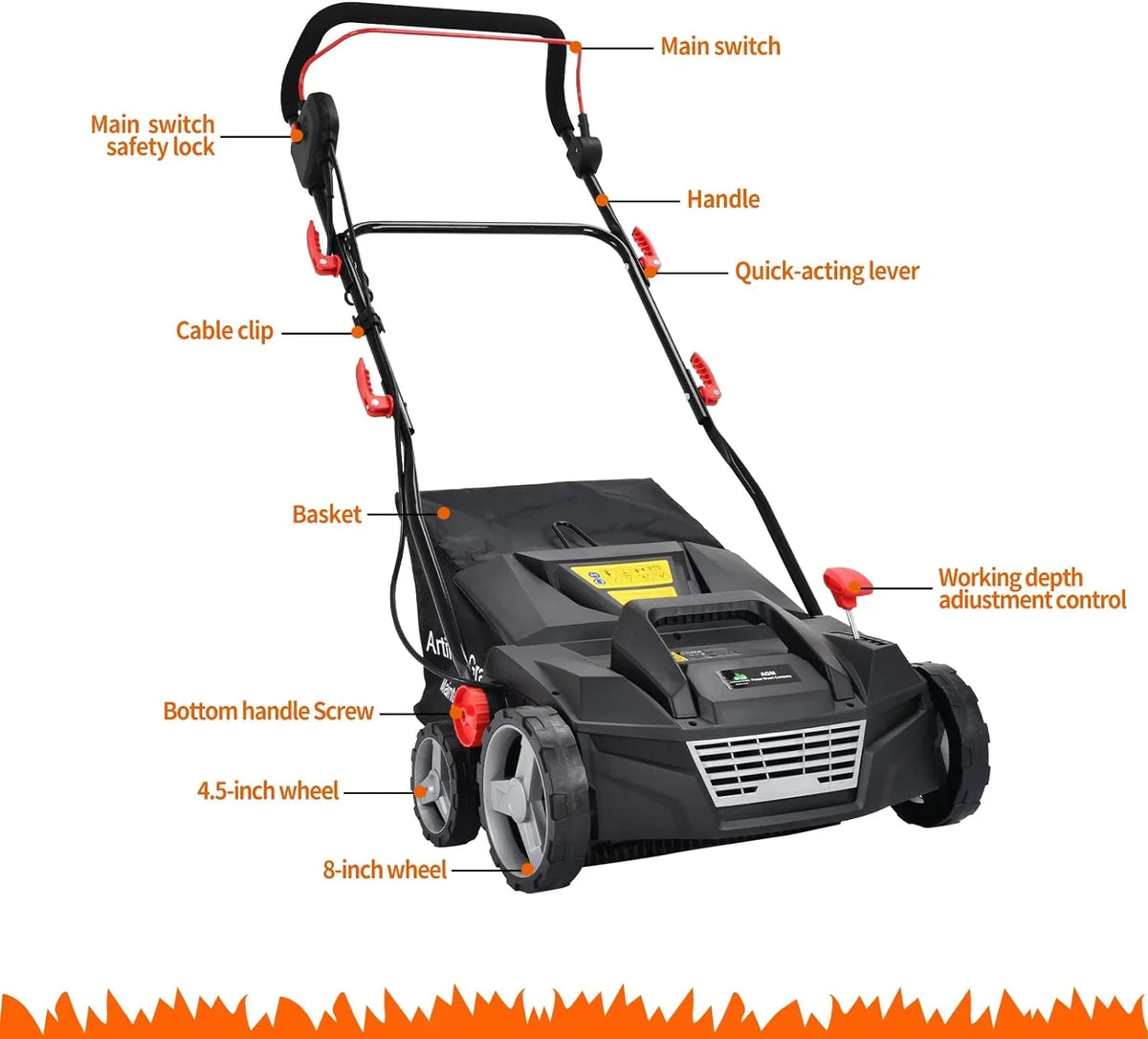 Forever Green Lawns Limited Artificial Turf Power Brush Sweeper, 50 L, 380mm, 110 Volts - Sweepy Box USA