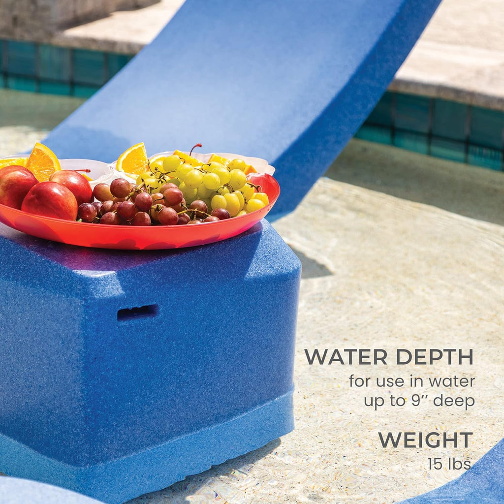 Aqua Chairs In-Pool Chaise Lounger, Classic White, 2-Pack, 66in D x 22in W x 24in H - Up To 9in Water Depth