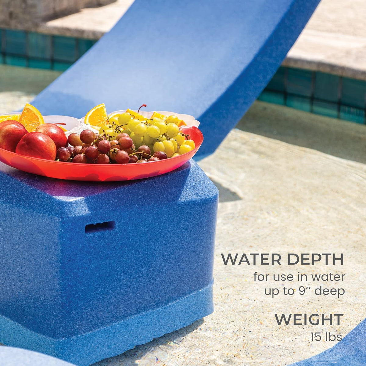 Aqua Chairs In-Pool Chaise Lounger, Classic White, 2-Pack, 66in D x 22in W x 24in H - Up To 9in Water Depth
