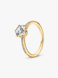 Clear Sparkling Crown Solitaire Ring