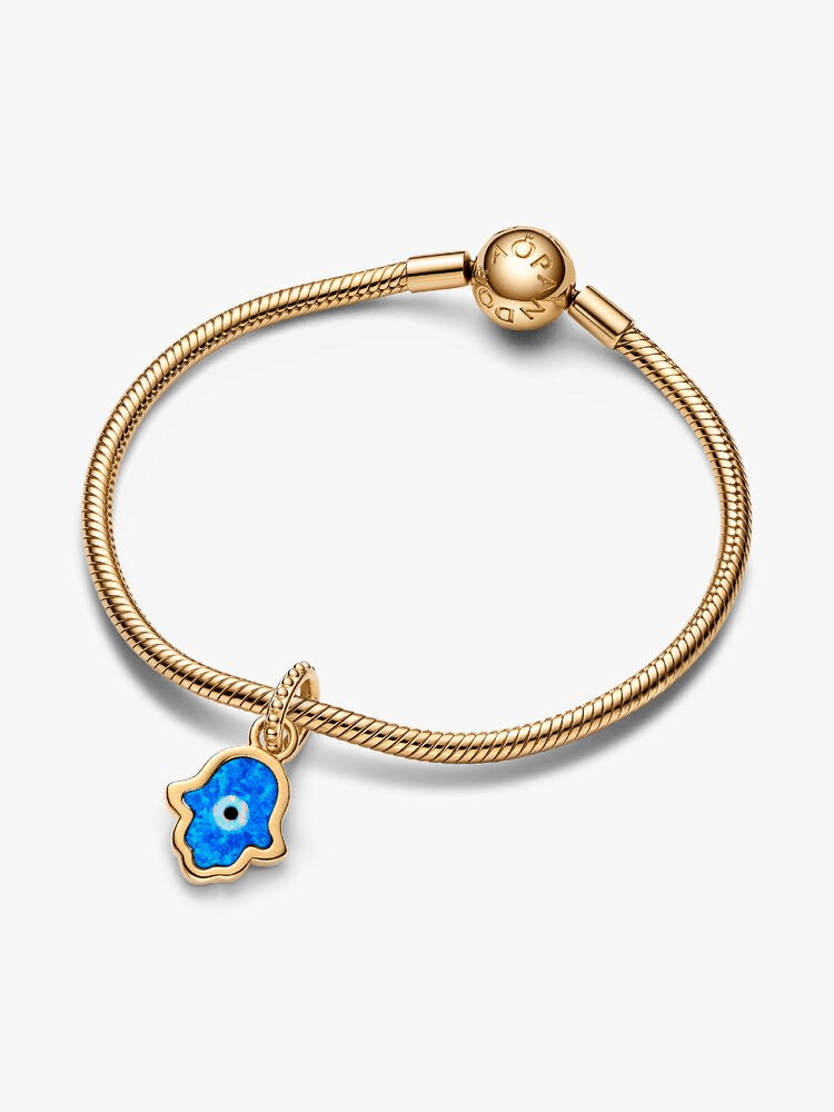 Opalescent Blue Hamsa Hand Dangle Charm