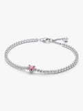 Pink Sparkling Heart Tennis Bracelet