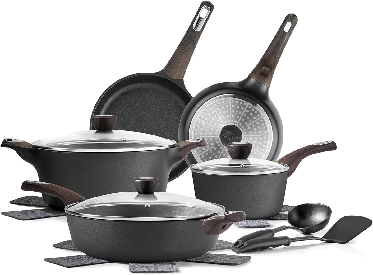 14-Piece Aluminum Ceramic Nonstick Induction Cookware Set