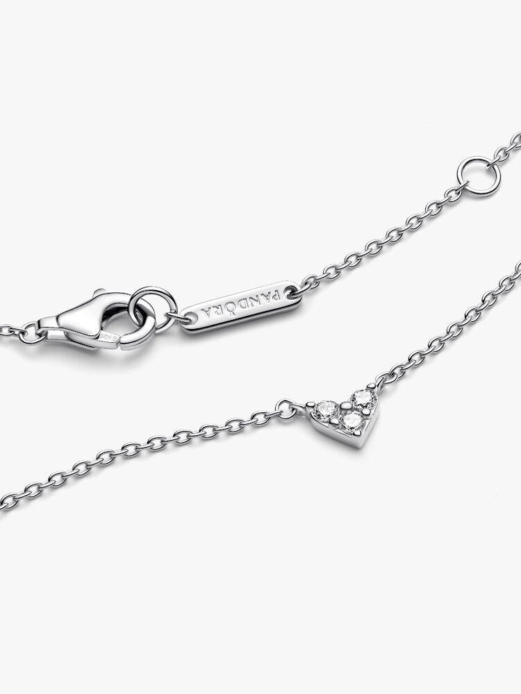 Triple Stone Heart Collier Necklace