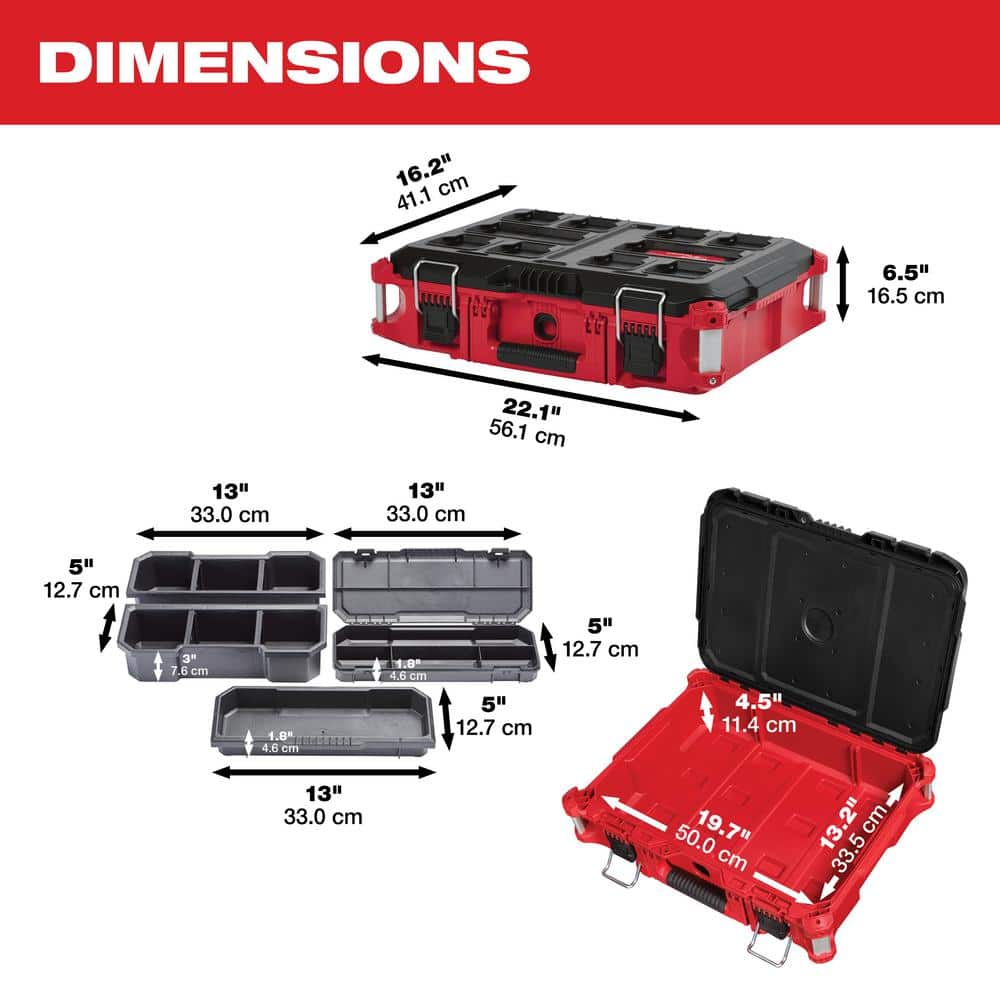 Milwaukee PACKOUT 22 in. Rolling, Large And Medium Tool Box Set - 8426-8425-8424