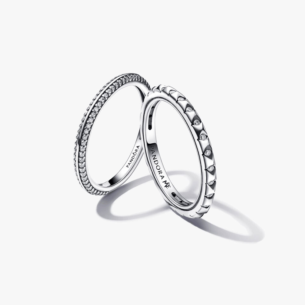 Pandora ME Pyramids & Pavé Ring Set