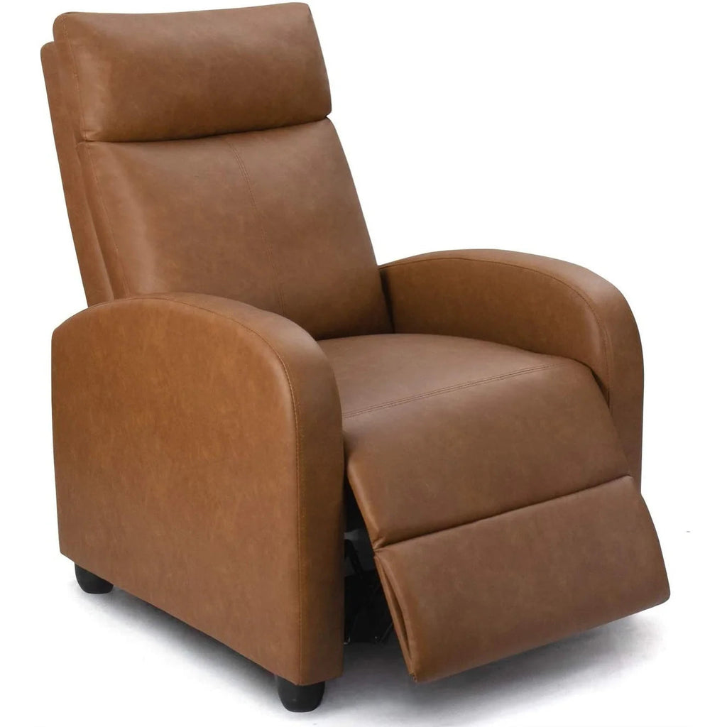 PU Leather Recliner Chair, 27.6 x 35.8 x 38.6 in, 3 Reclining Positions