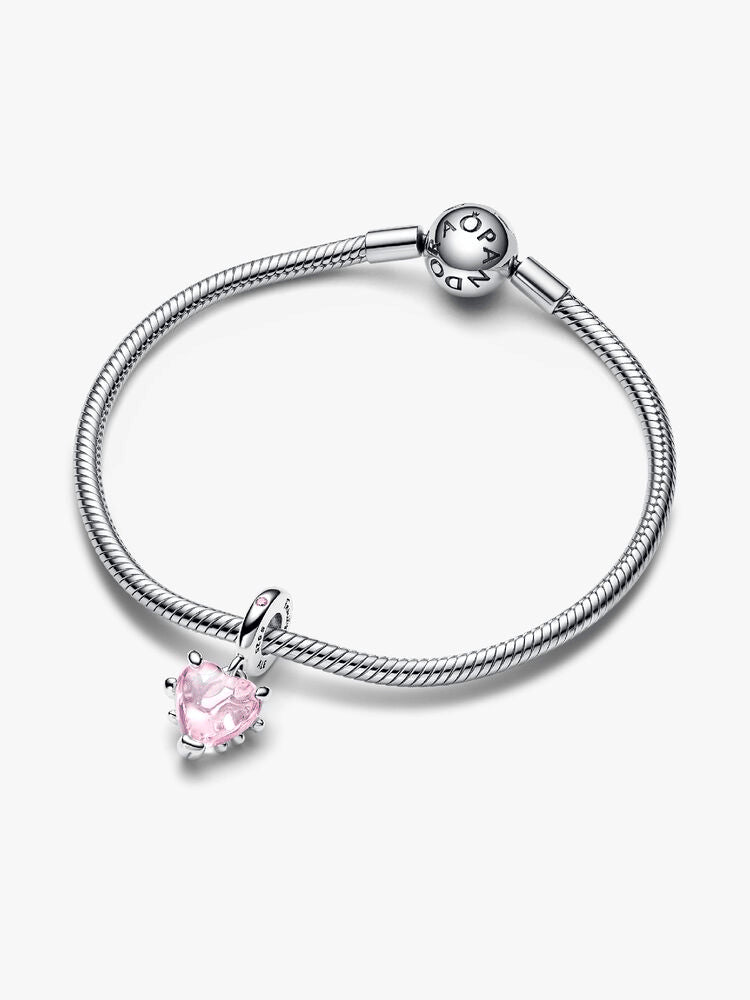Pink Family Tree & Heart Dangle Charm