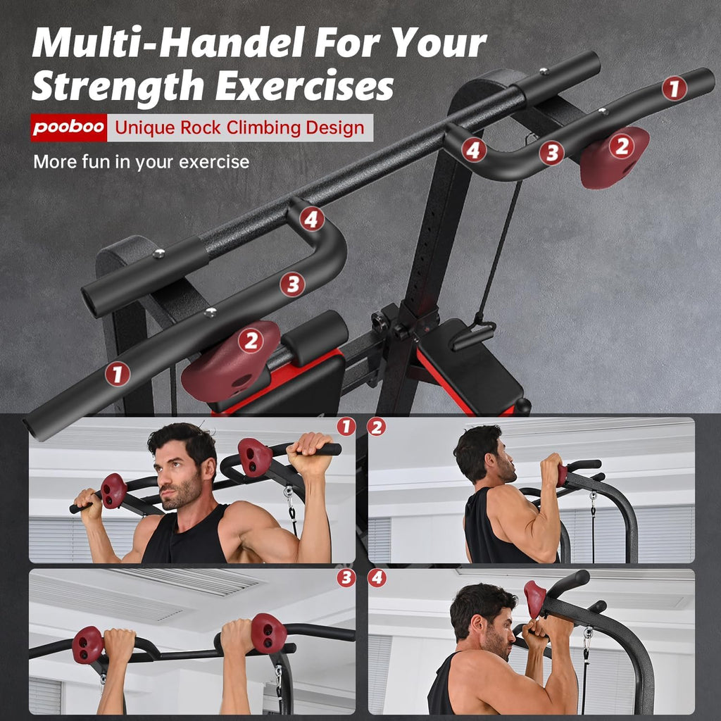 Power Tower Dip Station With Pull-Up Bar, Supine Board, Adjustable