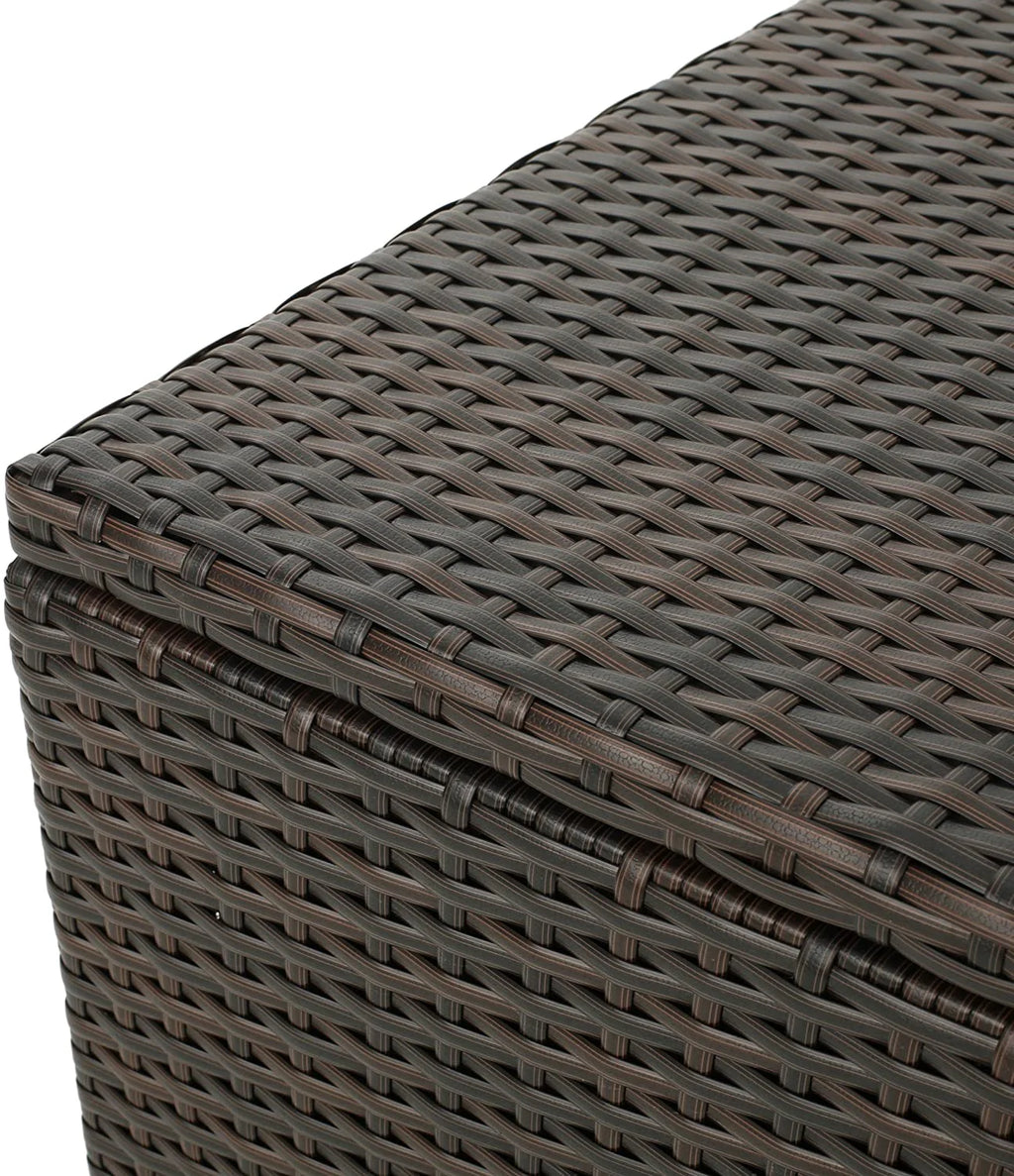 Samoa Wicker Outdoor Storage Box, Multibrown, 33.45 D x 33.45 W x 24.30 H