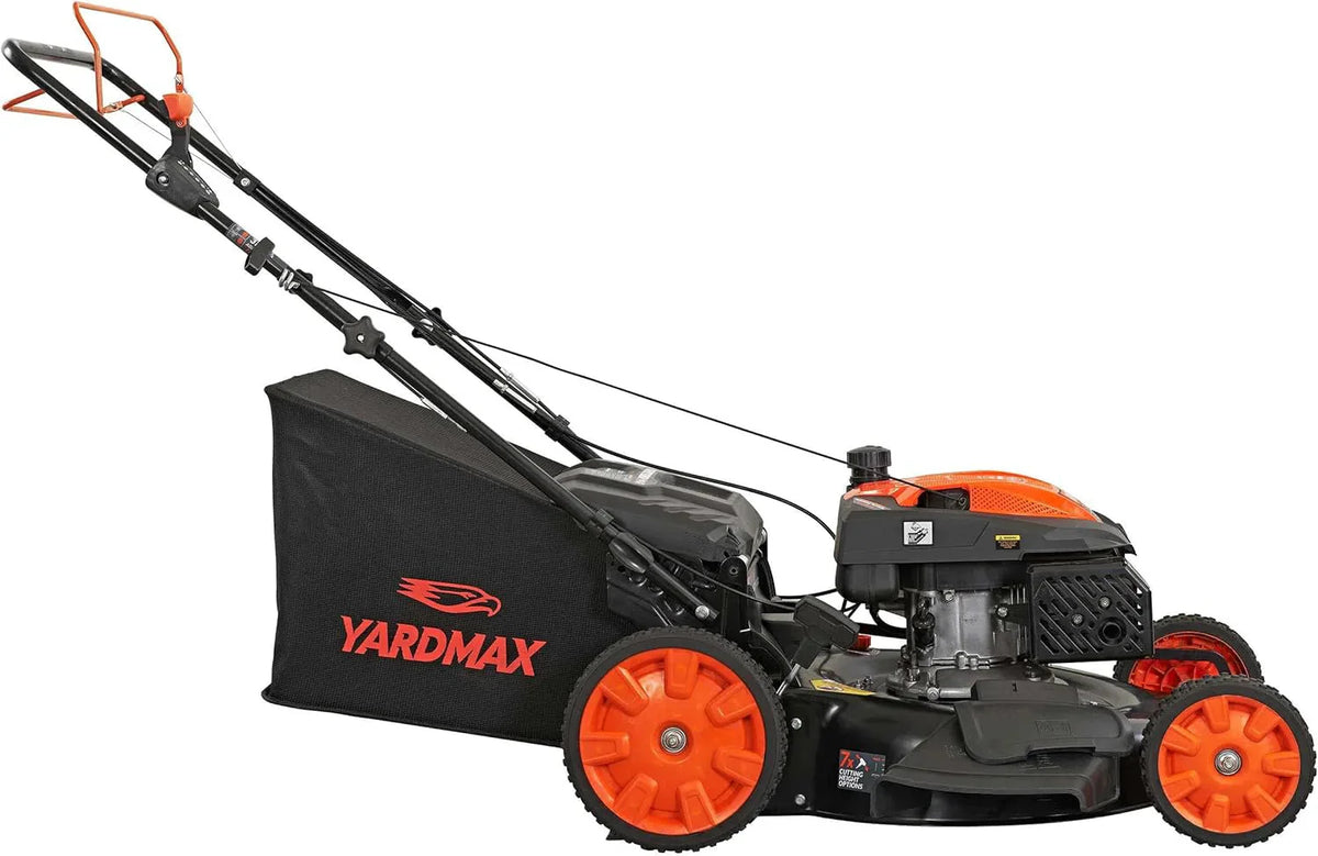 YARDMAX 22 in 201cc 6-Speed CVT RWD 3-in-1 Self-Propelled Lawn Mower, Black - YG2760