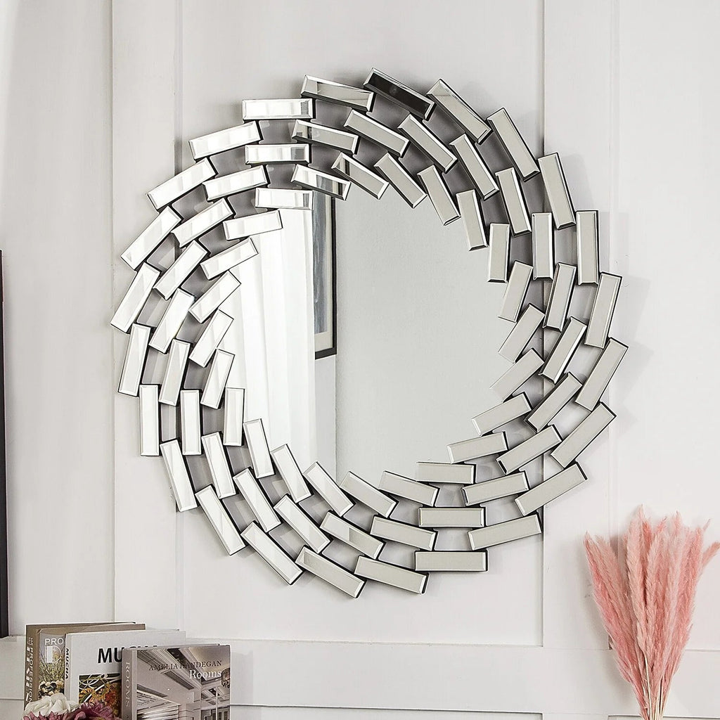 Round Spiral Sunburst Decorative Wall Mirror
