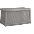 Suncast Elements Outdoor Storage Coffee Table, 30 Gal, Dove Gray