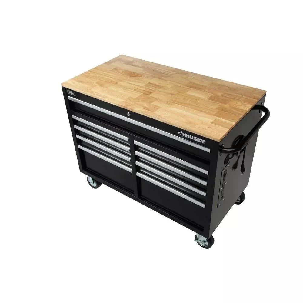 9-Drawer Gloss Black Deep Tool Chest Mobile Workbench, 46 in. W x 24 in. D