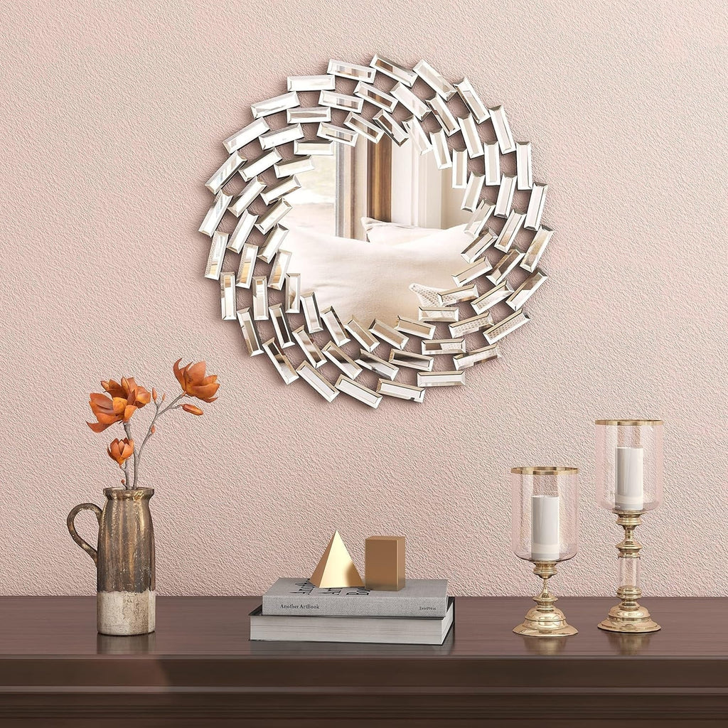 Round Spiral Sunburst Decorative Wall Mirror