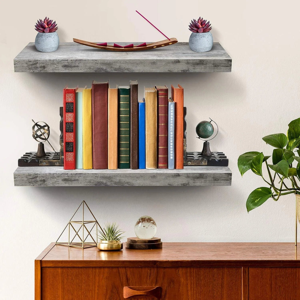 24 Inch Extra Long Floating Wall Shelf Set, 2 Count