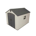 Plastic Traditional Storage Shed 8 Ft W x 10 Ft D, Desert Tan And Dark Brown