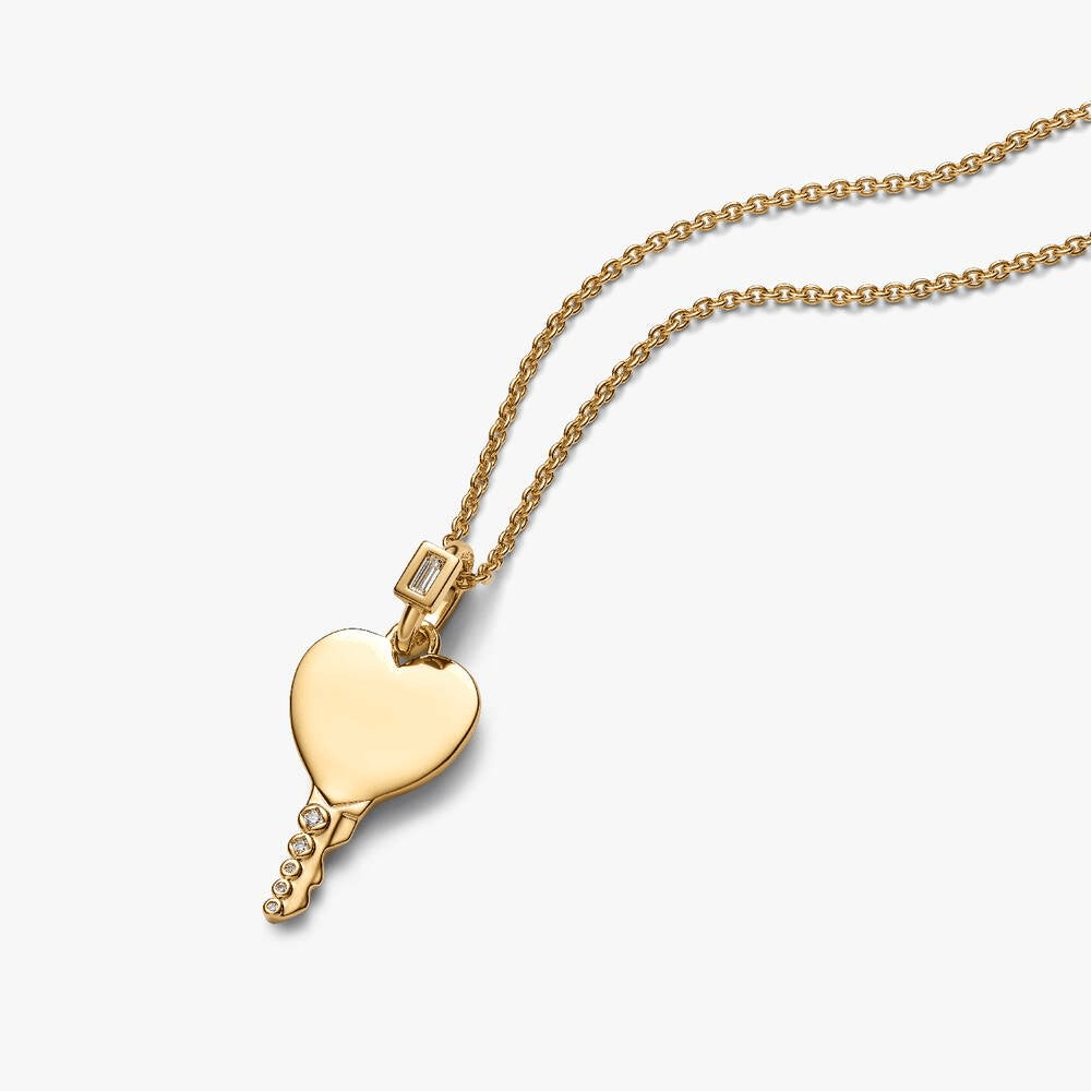 Engravable Heart Key Pendant