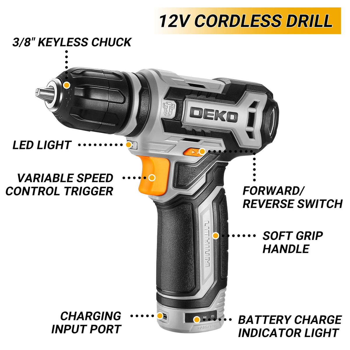 Home Mechanic Tool Kit With Toolbox, 12V Cordless Drill And 238 Pieces