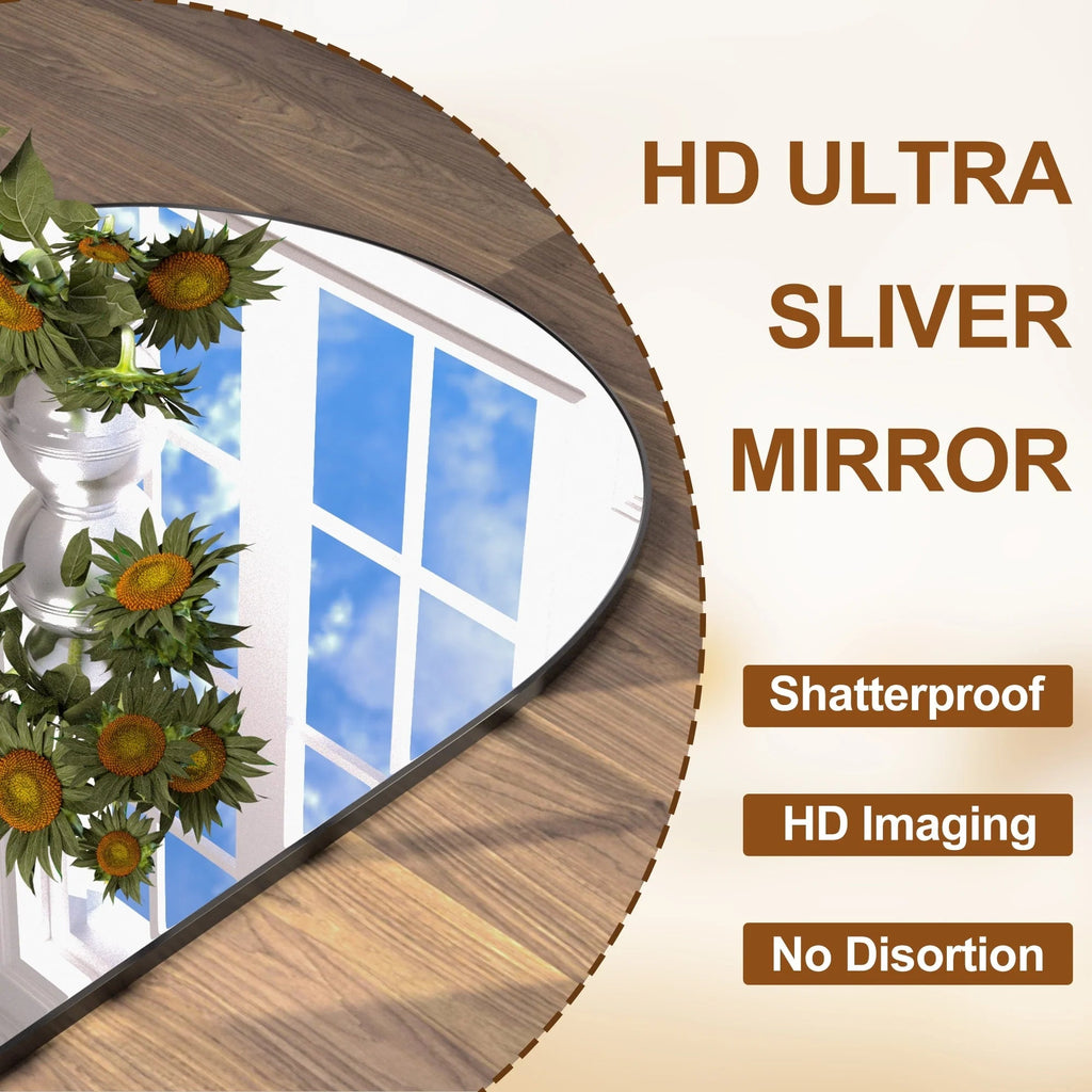 Arched Full Length Floor Mirror With Aluminum Alloy Frame - 65x22, 71x24, 71x28, 71x32