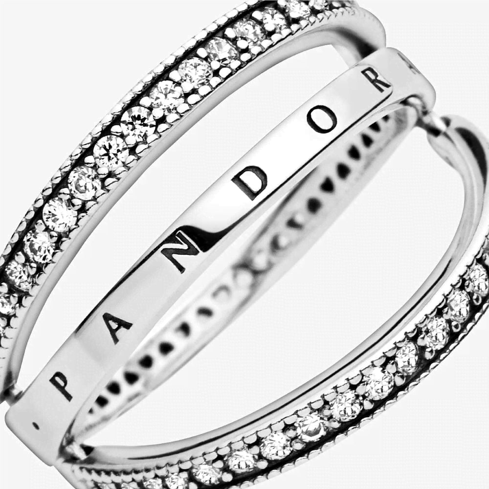FINAL SALE - Pandora Logo and Hearts Ring