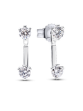 Pandora Nova Sterling Silver Lab-grown Diamond Stud Drop Jacket Earrings