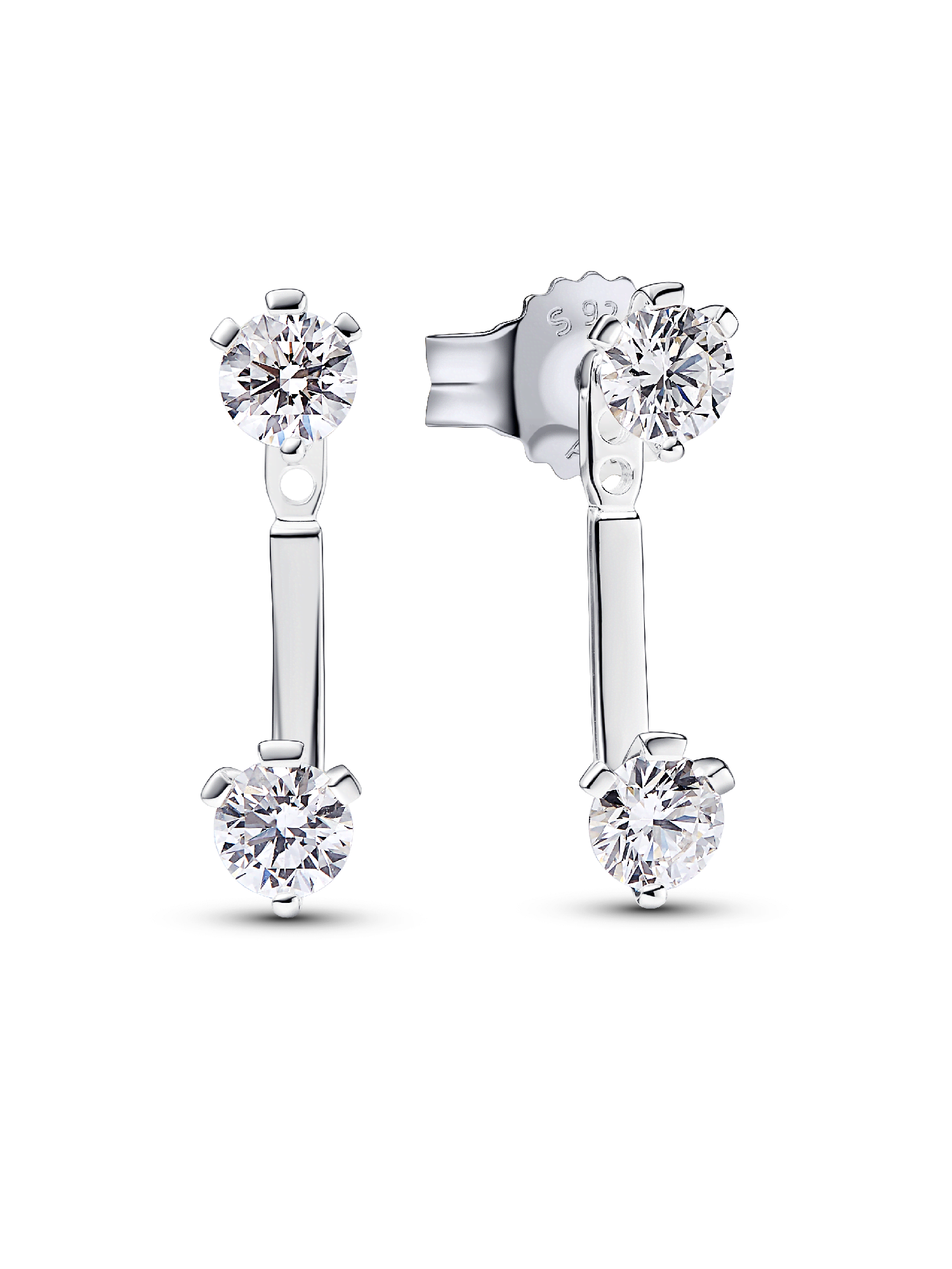 Pandora Nova Sterling Silver Lab-grown Diamond Stud Drop Jacket Earrings