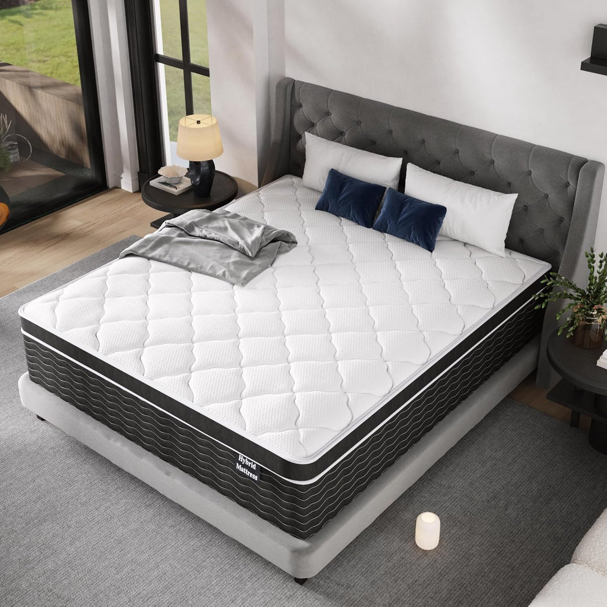 Full Size 10 Inch Medium Plush Hybrid Mattress In A Box