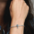 Pandora Moments Sparkling Moon Clasp Snake Chain Bracelet