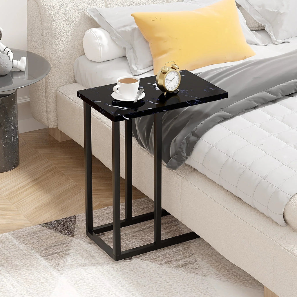 C-Shaped Sofa Side Tables, Set of 2, 11" D x 19" W x 24" H