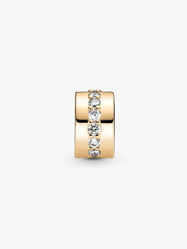 Clear Sparkling Row Clip Charm
