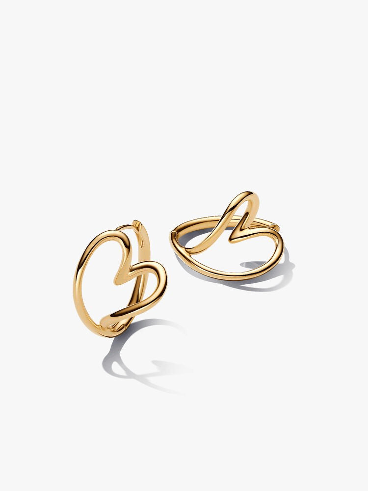 Organically Shaped Hearts Earring Stack