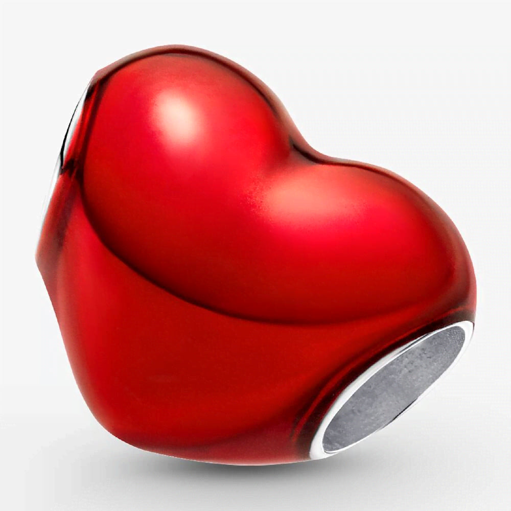 Metallic Red Heart Charm