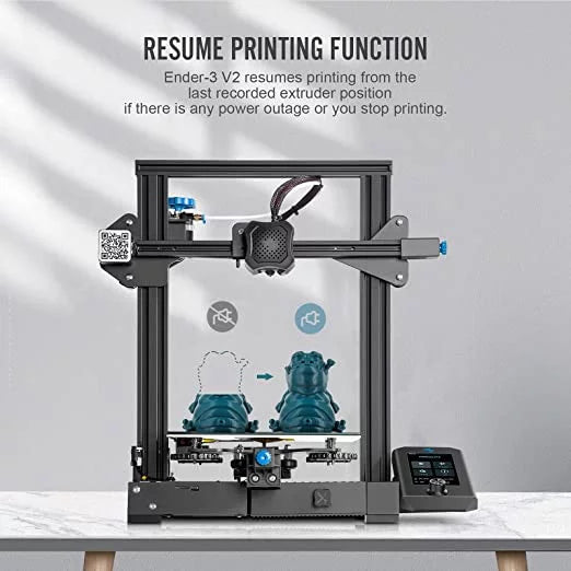 Creality Ender 3 V2 3D Printer, 220x220x250mm, Aluminum, Black - Ender 3 V2