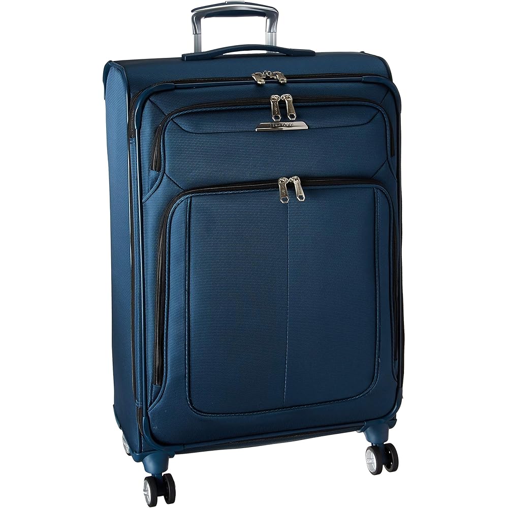 Samsonite Solyte DLX Softside Expandable Spinner Luggage, Mediterranean Blue, Checked-Medium 25-Inch