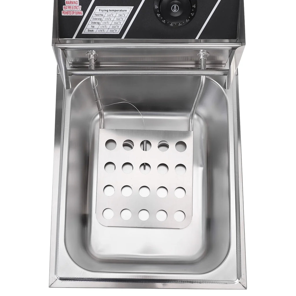 ZOKOP Countertop Electric Deep Fryer 6.3QT/6L Stainless Steel, 2500W