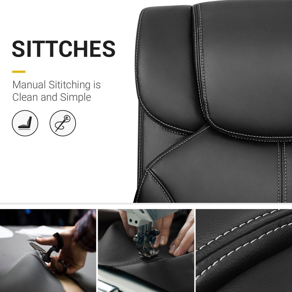 Mid-Back Ergonomic Swivel Office Chair - Black
