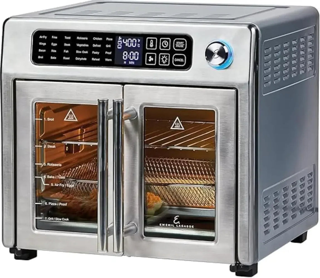 Emeril Lagasse 26 Quart Extra Large Air Fryer Convection Toaster Oven With French Doors - Stainless Steel
