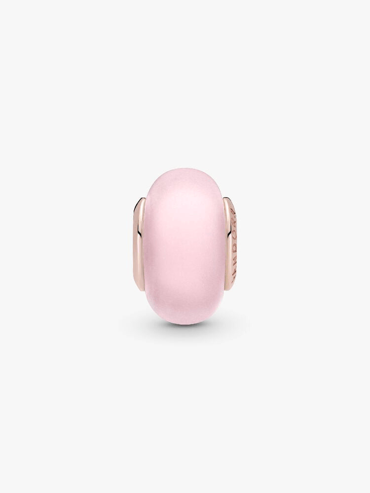 Matte Pink Murano Glass Charm