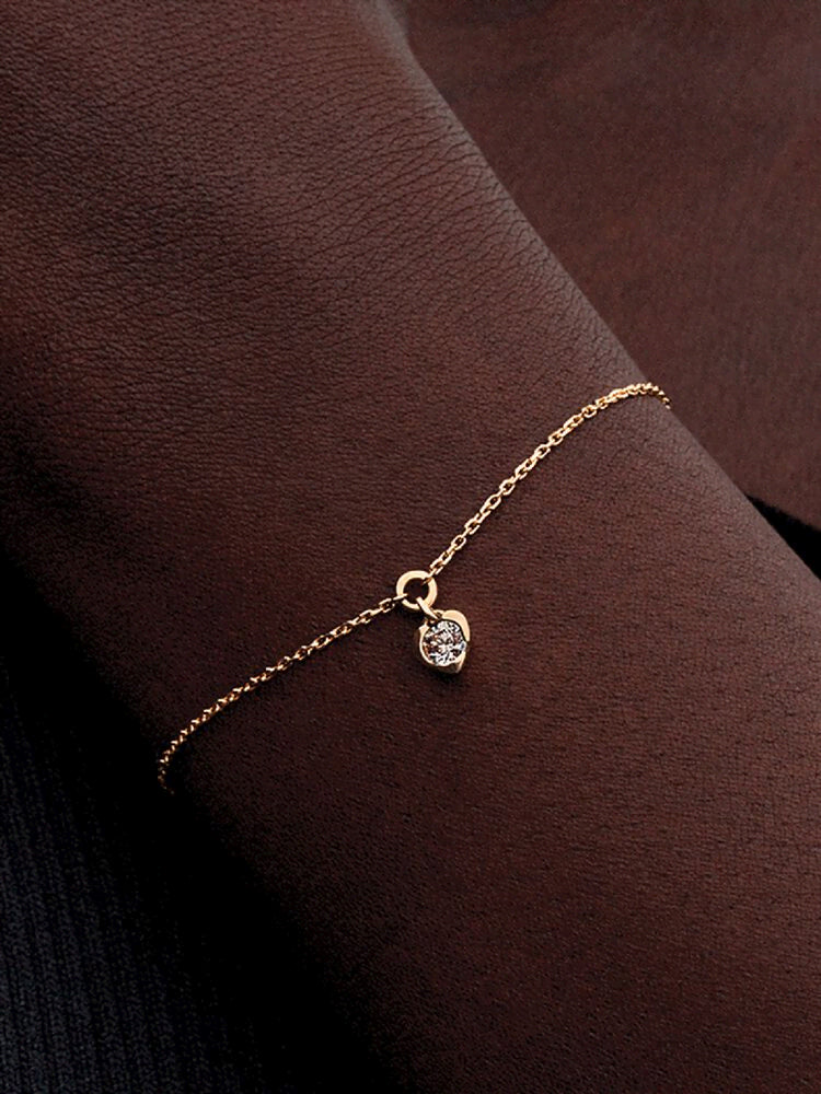 Pandora Talisman 14k Gold Lab-grown Diamond Heart Chain Bracelet