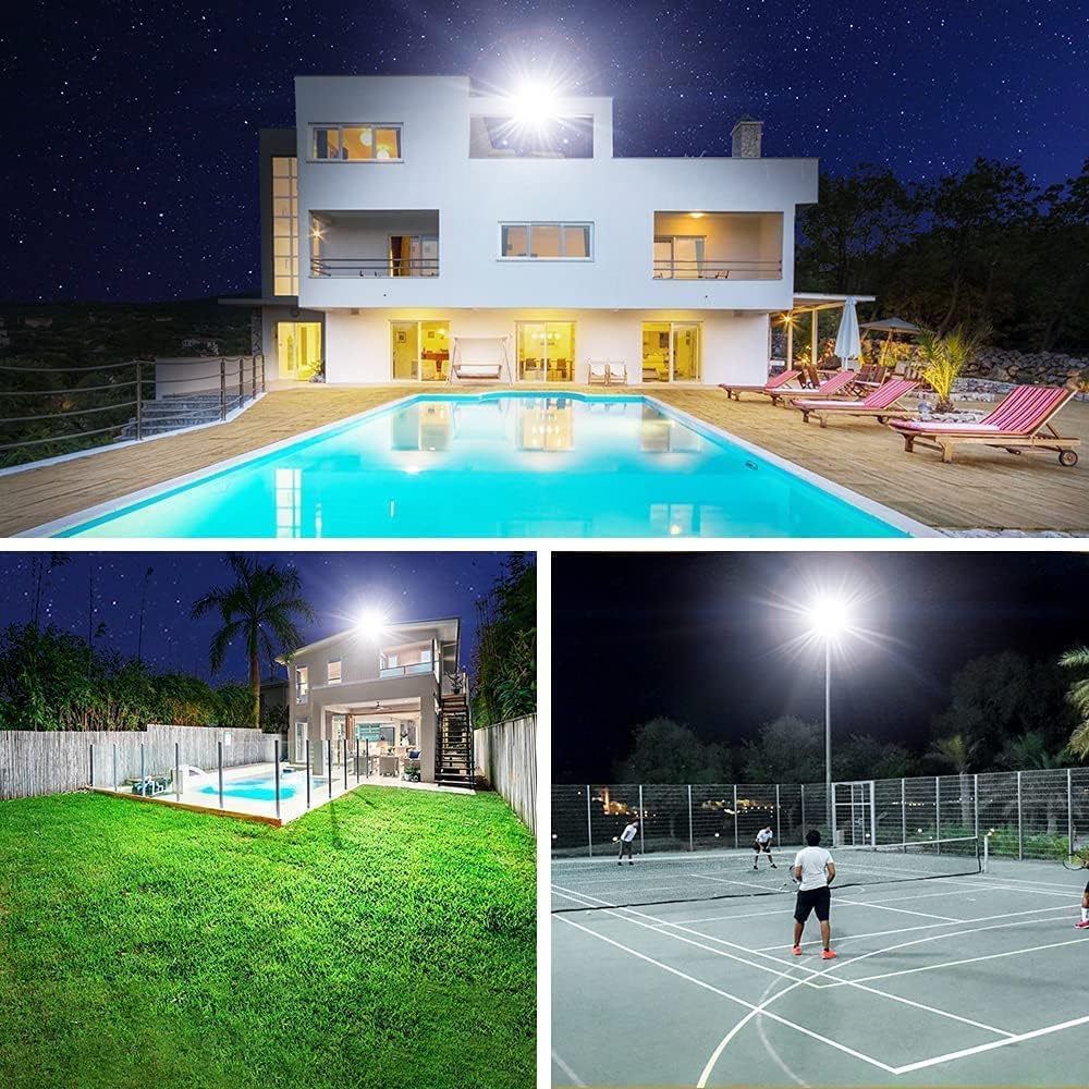 YANYCN 200W LED Flood Light 3 Pack, 22800lm 5000K Daylight White, IP66 Waterproof - 200W-TG-XPG-A